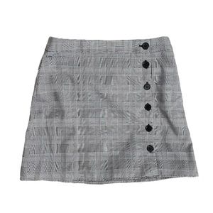 Forever 21 Gray Plaid Skirt with Buttons Size M